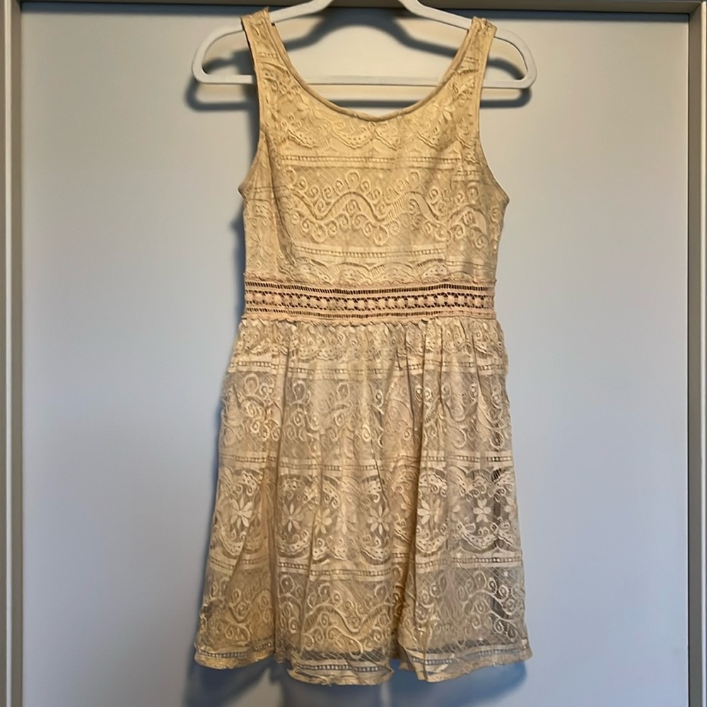 Lace cream mini cowgirl dress